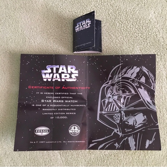 Star Wars watch pin Darth Vader Empire logo limited edition numbered COA Fossil - Picture 12 of 15